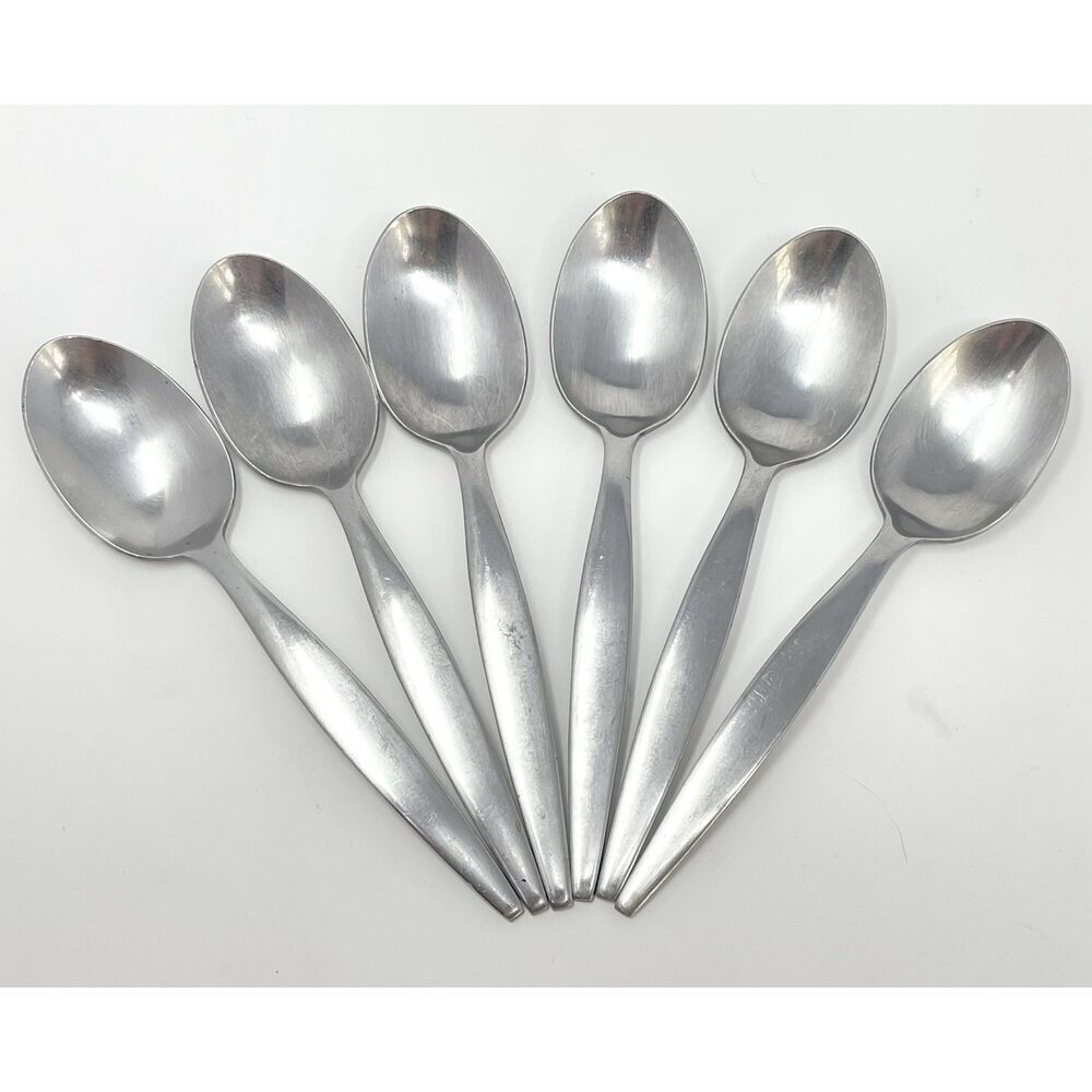 ONEIDA TERESA Stainless Steel Satin Dinner Spoons 7.25” Set Of 6 Discontinued
